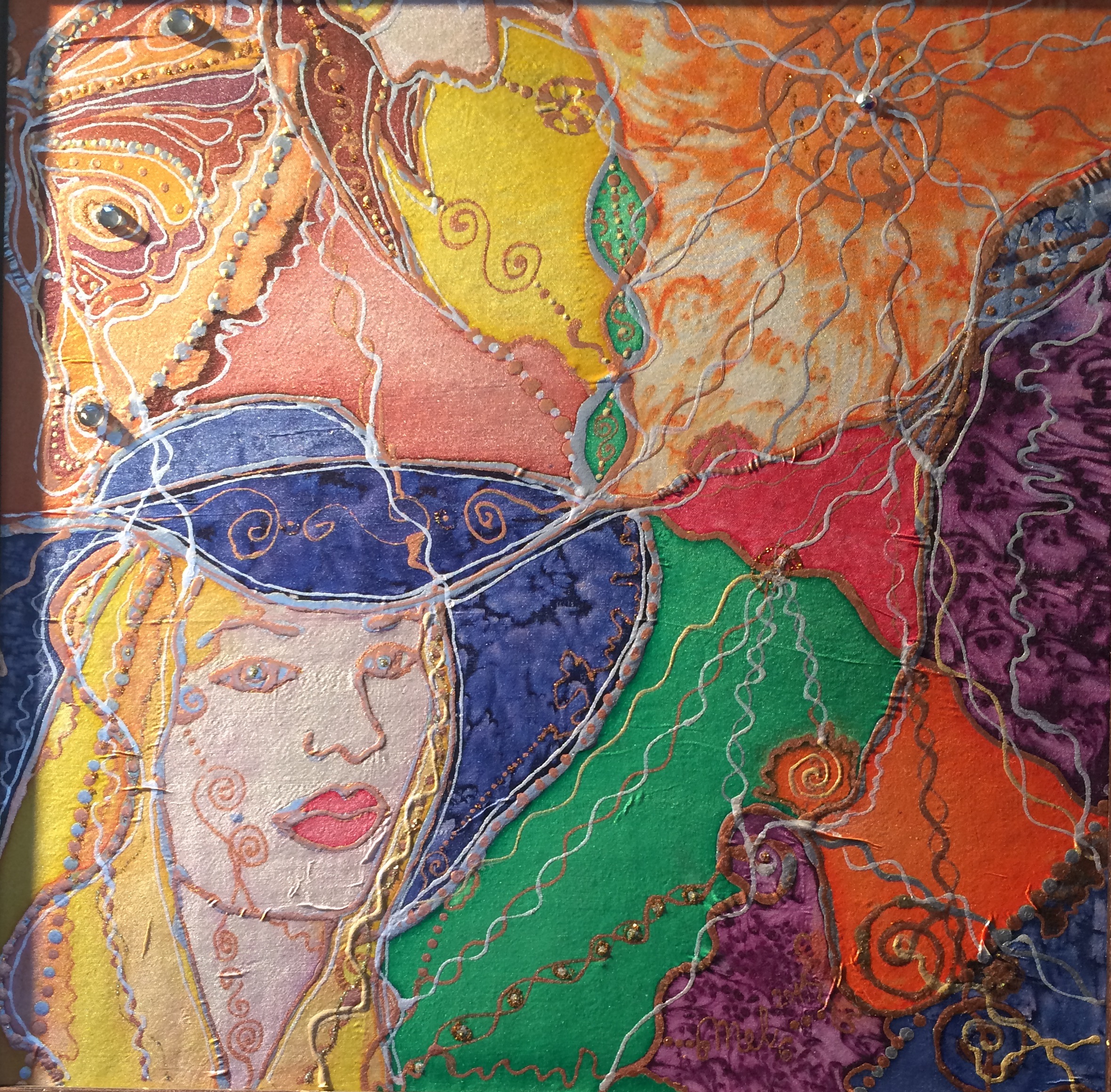 Motýlí let, 35x35cm